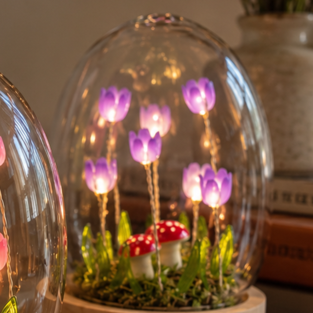 Flower Dell LED Glass Dome Light
