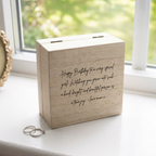 Personalised Birth Flower Wooden Jewellery Box