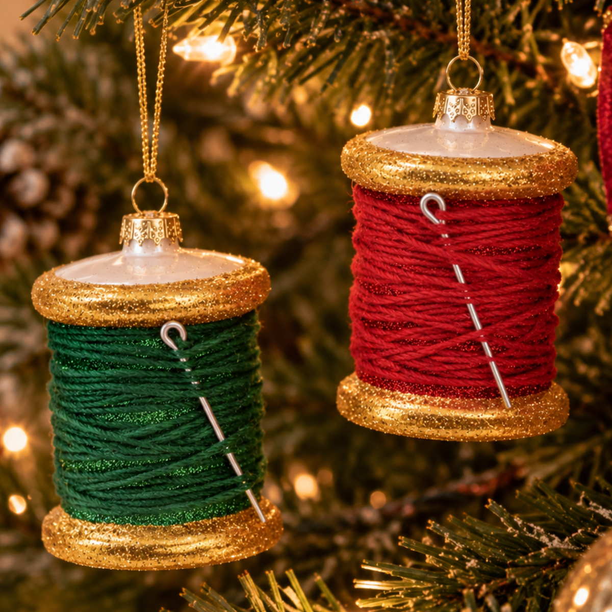 Thread Spool Glass Christmas Bauble