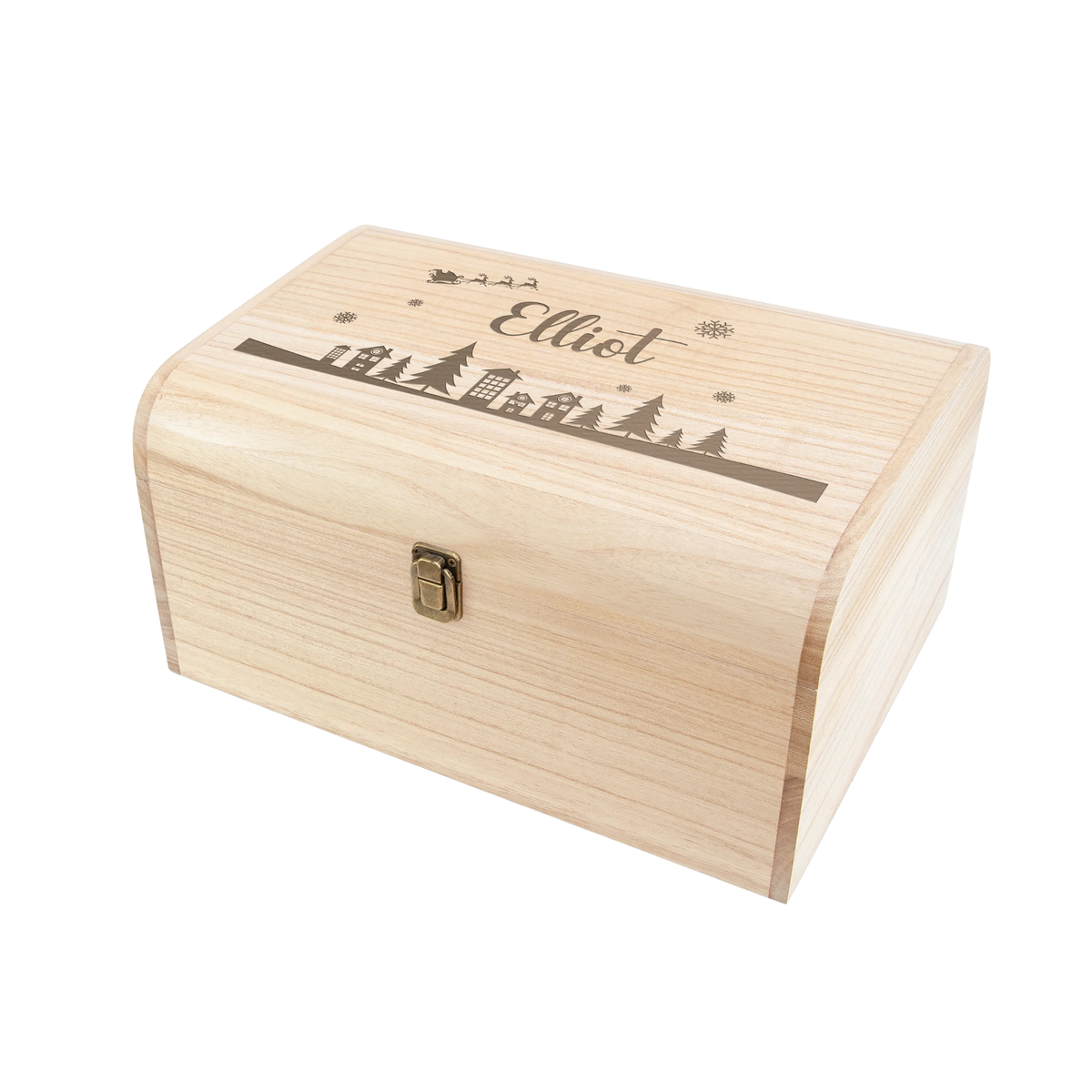 Personalised Christmas Scene Keepsake Chest