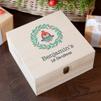Personalised Penguin Wreath Baby's First Christmas Eve Box