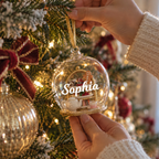 Personalised Afternoon Tea Glass Dome Christmas Bauble
