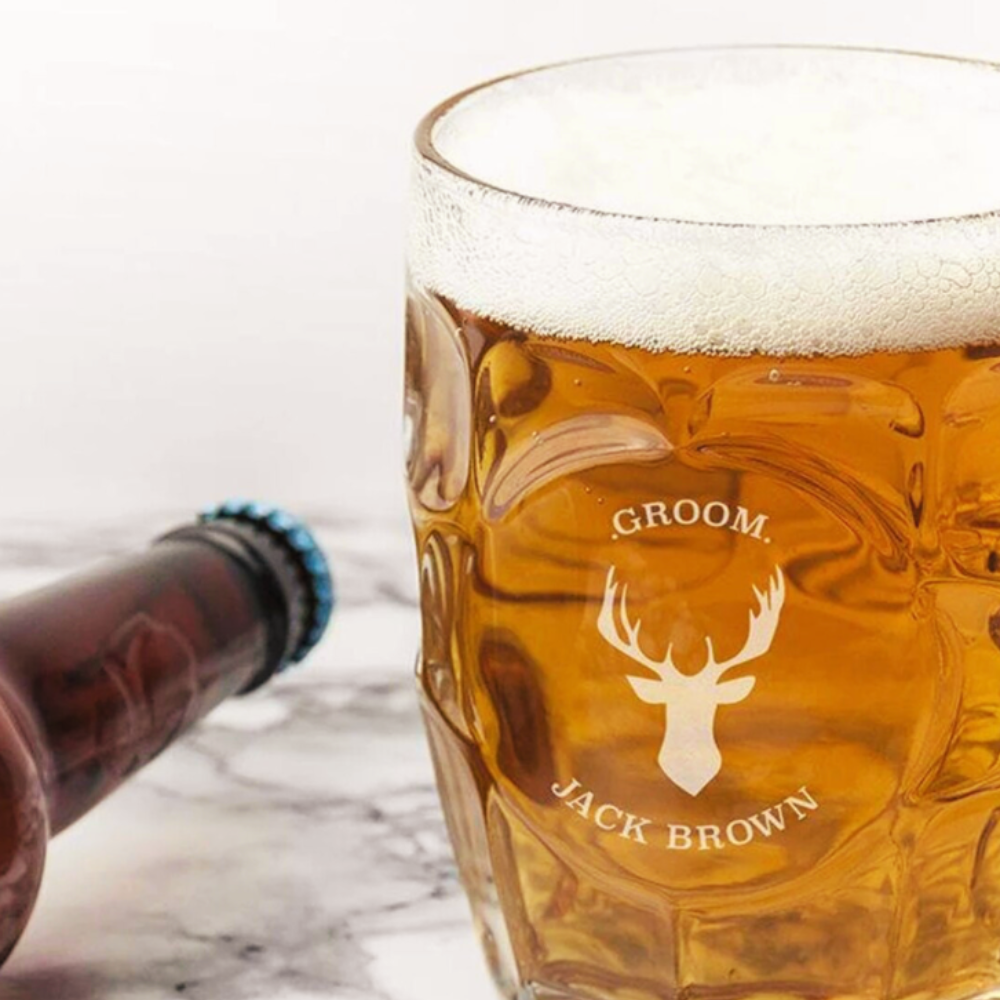 Personalised Stag Beer Glass