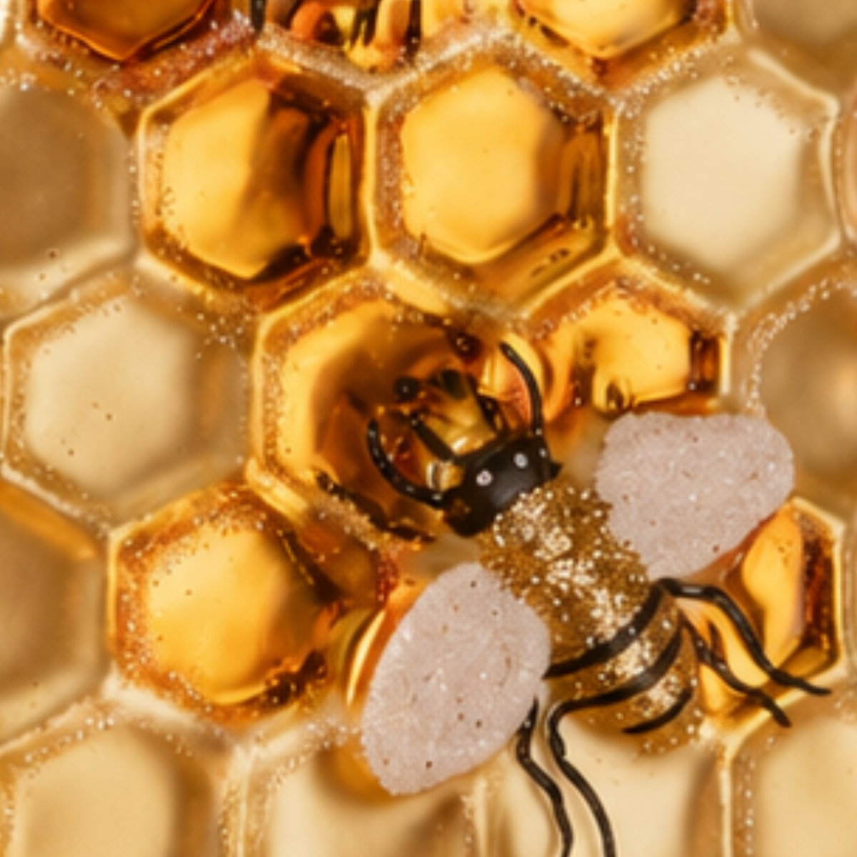 Bee Honeycomb Glass Christmas Bauble