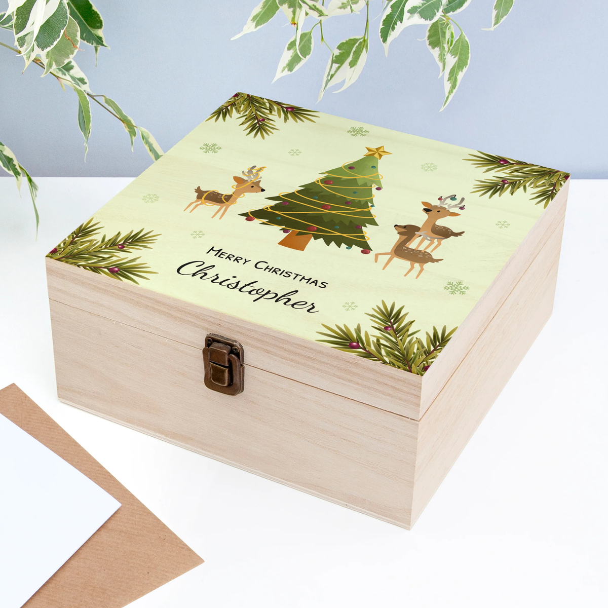 Personalised Playing Reindeers Christmas Eve Box