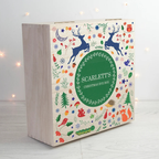 Personalised Festive Woodland Green Christmas Eve Box