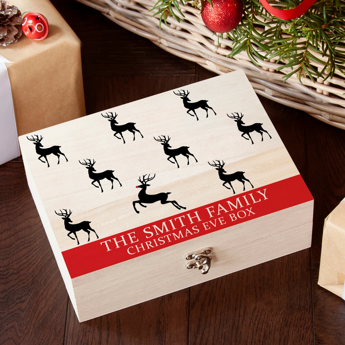 Personalised Reindeer Family Christmas Eve Box