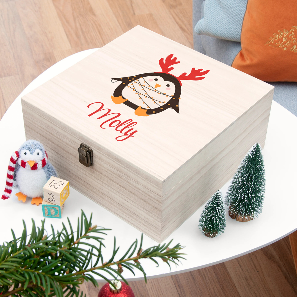 Personalised Festive Penguin Christmas Eve Box