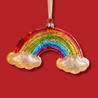 Rainbow with Clouds Christmas Bauble