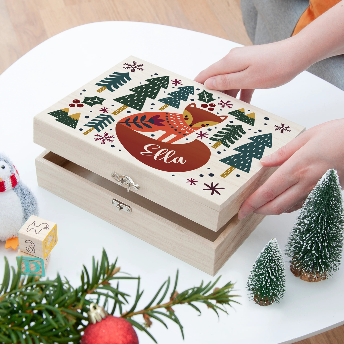 Personalised Scandi Fox Christmas Eve Box