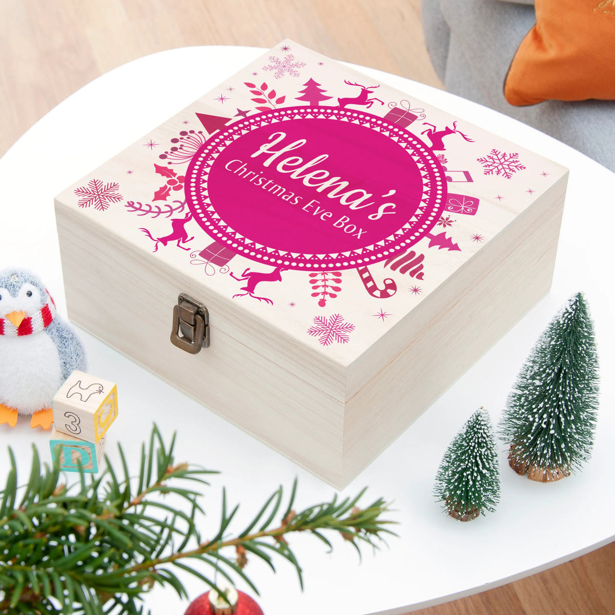 Personalised Snowflake Wreath Christmas Eve Box