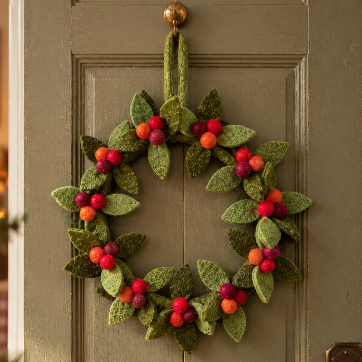 Handmade Felt Christmas Berry Wreath