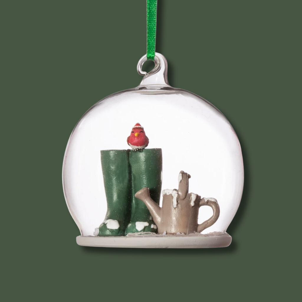 Personalised Glass Dome Gardener Christmas Decoration