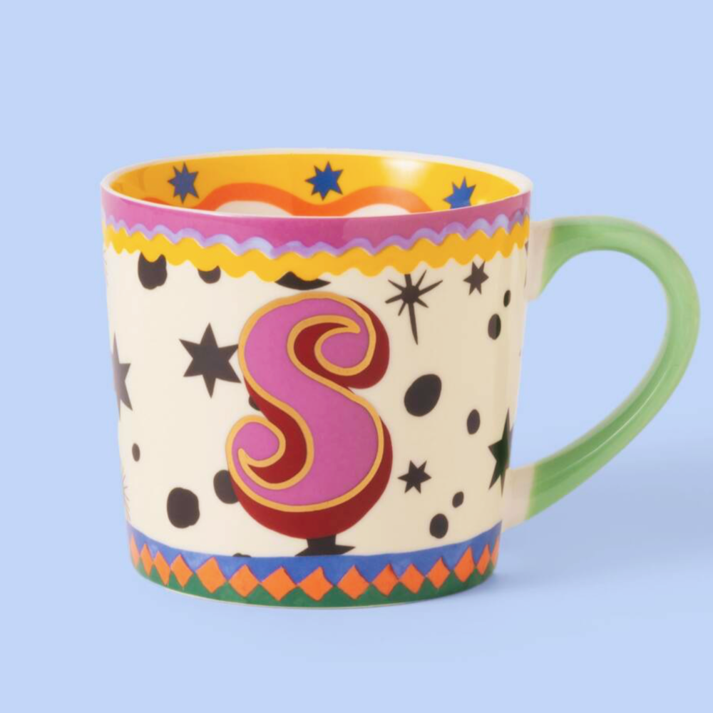 Bright Bold Groovy Letter Mug