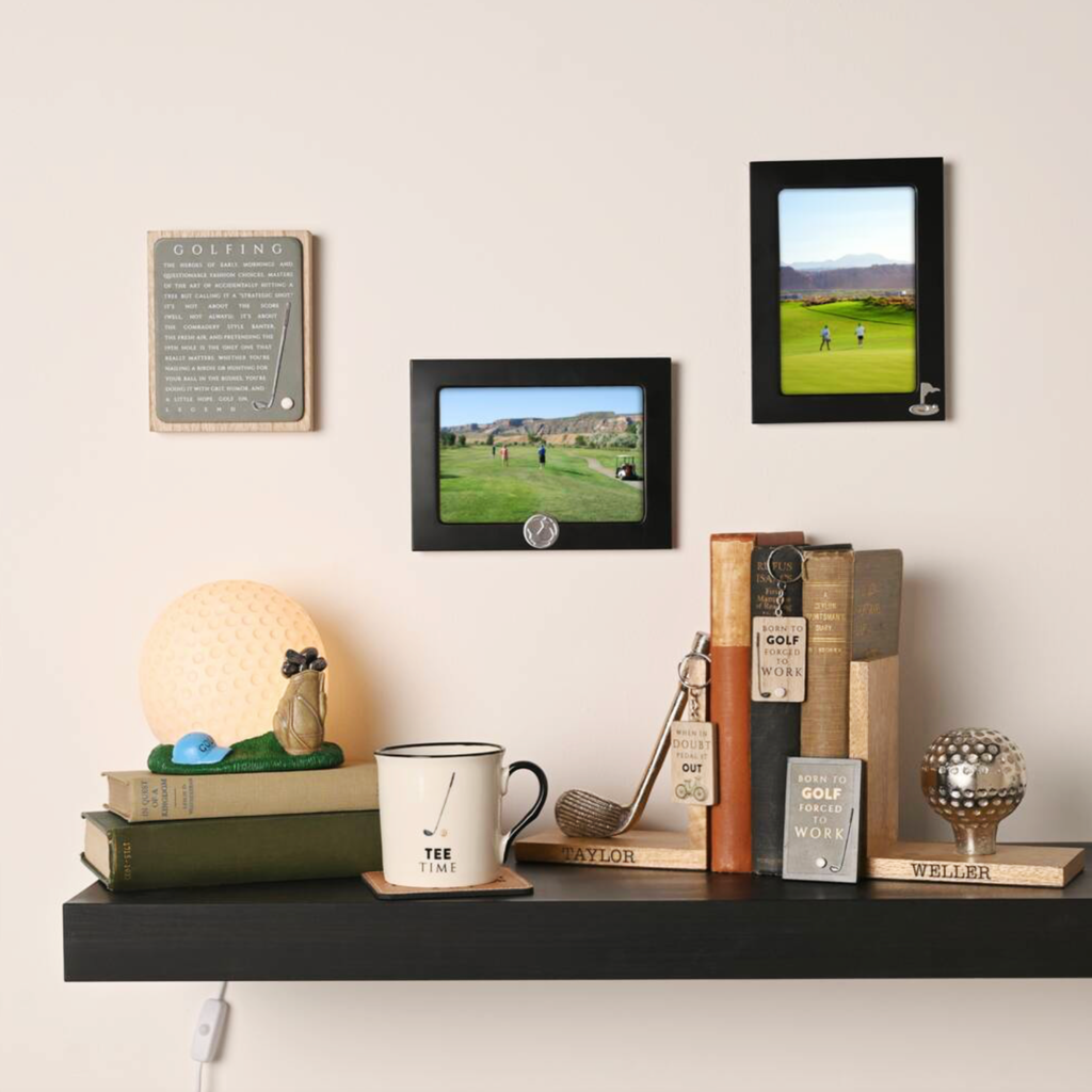 Personalised  Wooden Engraved Golf Bookends