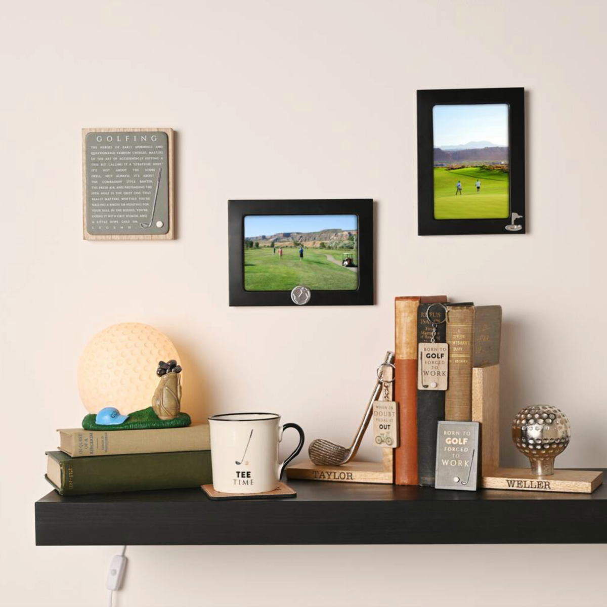 Personalised  Wooden Engraved Golf Bookends
