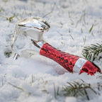 Red and Silver Hammer Glass Christmas Bauble