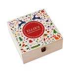 Personalised Festive Woodland Red Christmas Eve Box