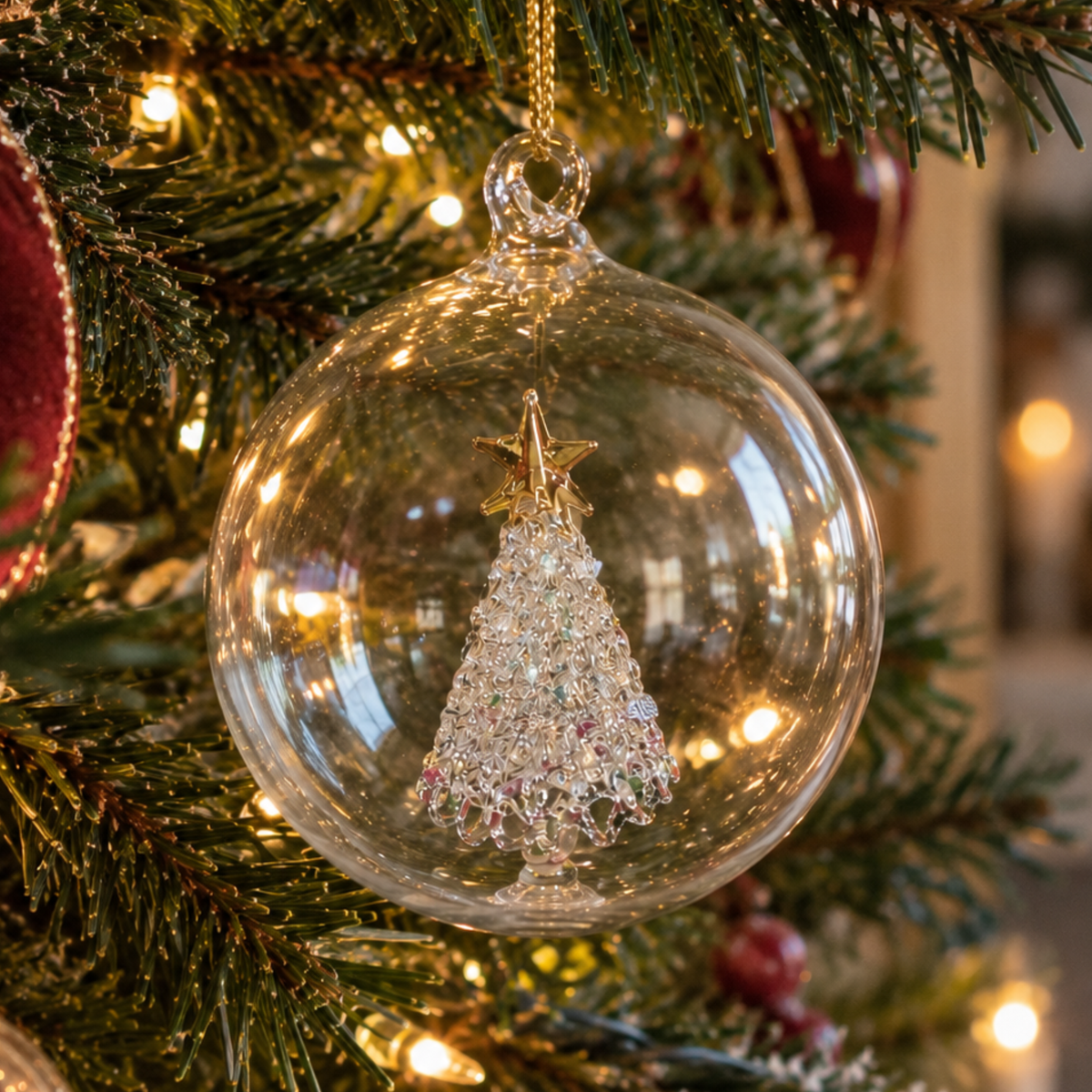Personalised Glass Christmas Tree Bauble