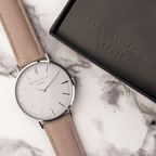 Personalised Men's Elie Beaumont Ash Leather Watch