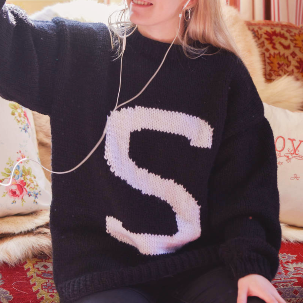 Personalised Hand Knitted Letter Sweater