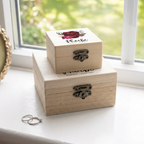 Personalised Birth Stone Wooden Jewellery Box