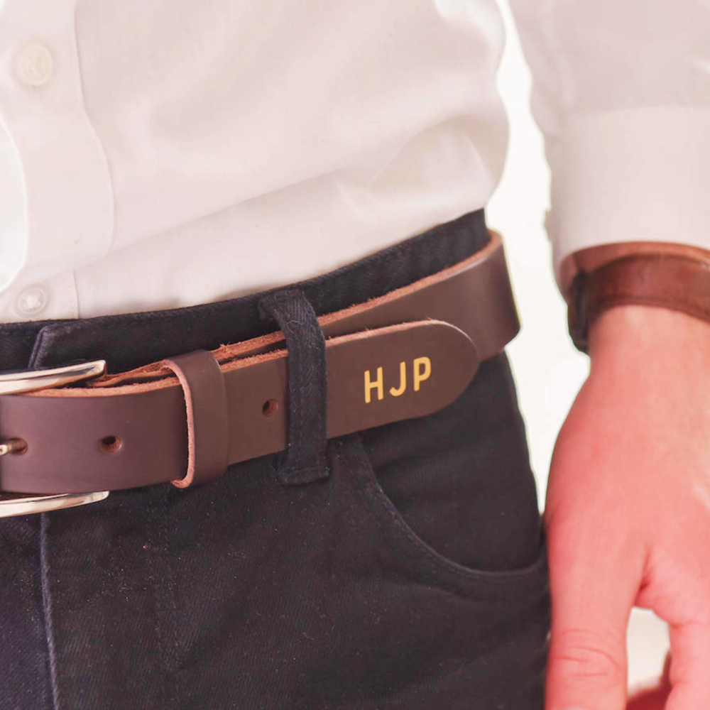 Luxury Monogrammed Leather Belt