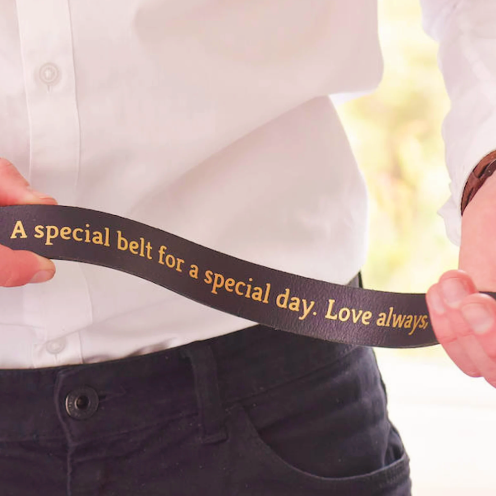 Personalised Leather Belt with Secret Message