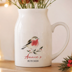 Personalised Christmas Robin Vase