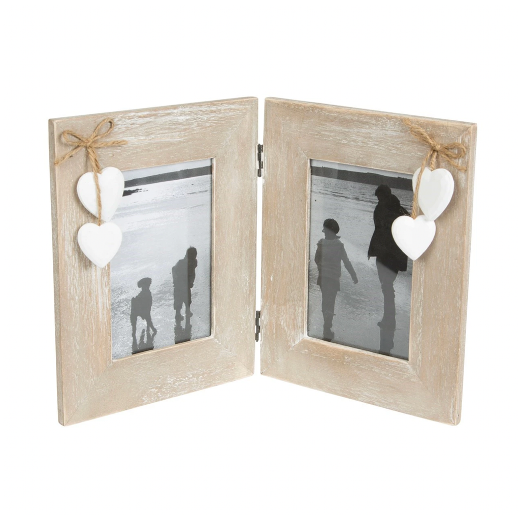 Personalised Mr & Mrs Double Heart Frame