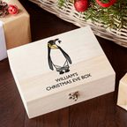 Personalised Geometric Penguin Christmas Eve Box