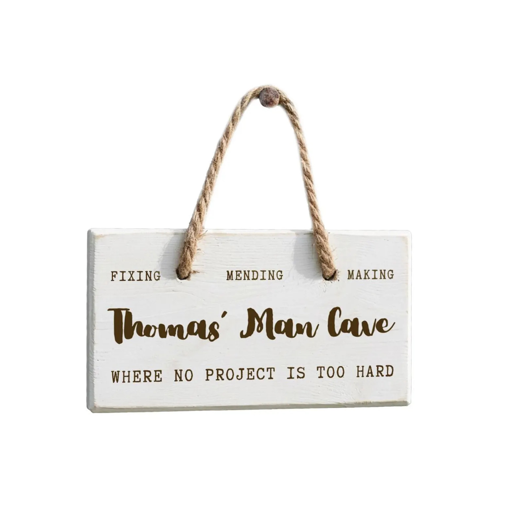 Personalised Wooden Man Shed Sign