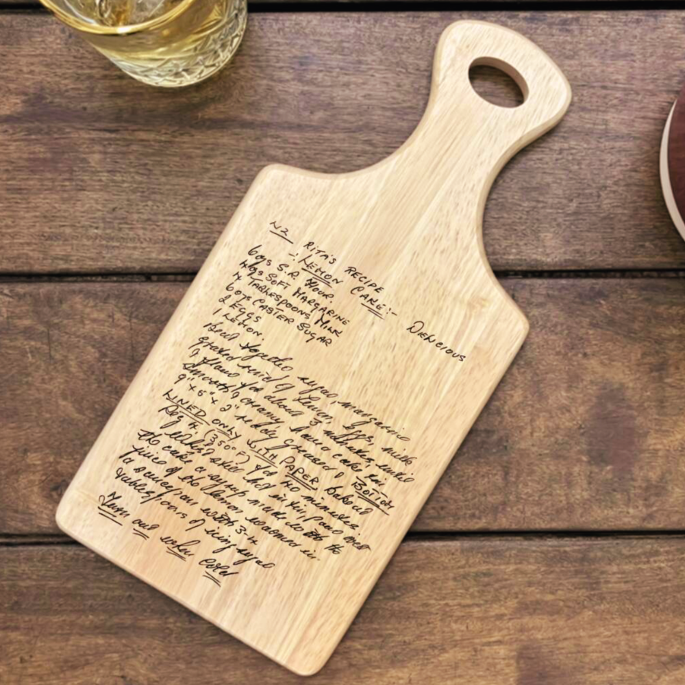 Personalised Hand Written Recipe Paddle Board