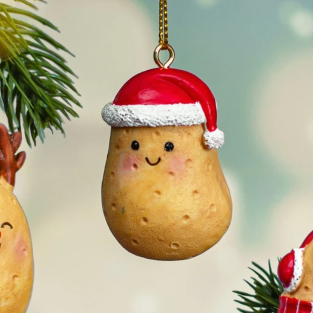 Set of 3 Happy Potato Christmas Bauble