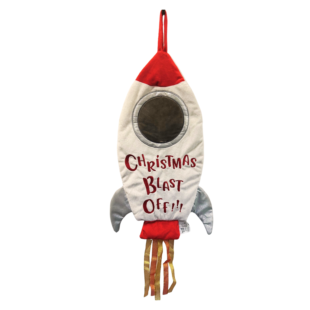 Personalised Blast Off Rocket Christmas Stocking