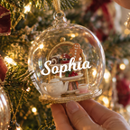 Personalised Afternoon Tea Glass Dome Christmas Bauble