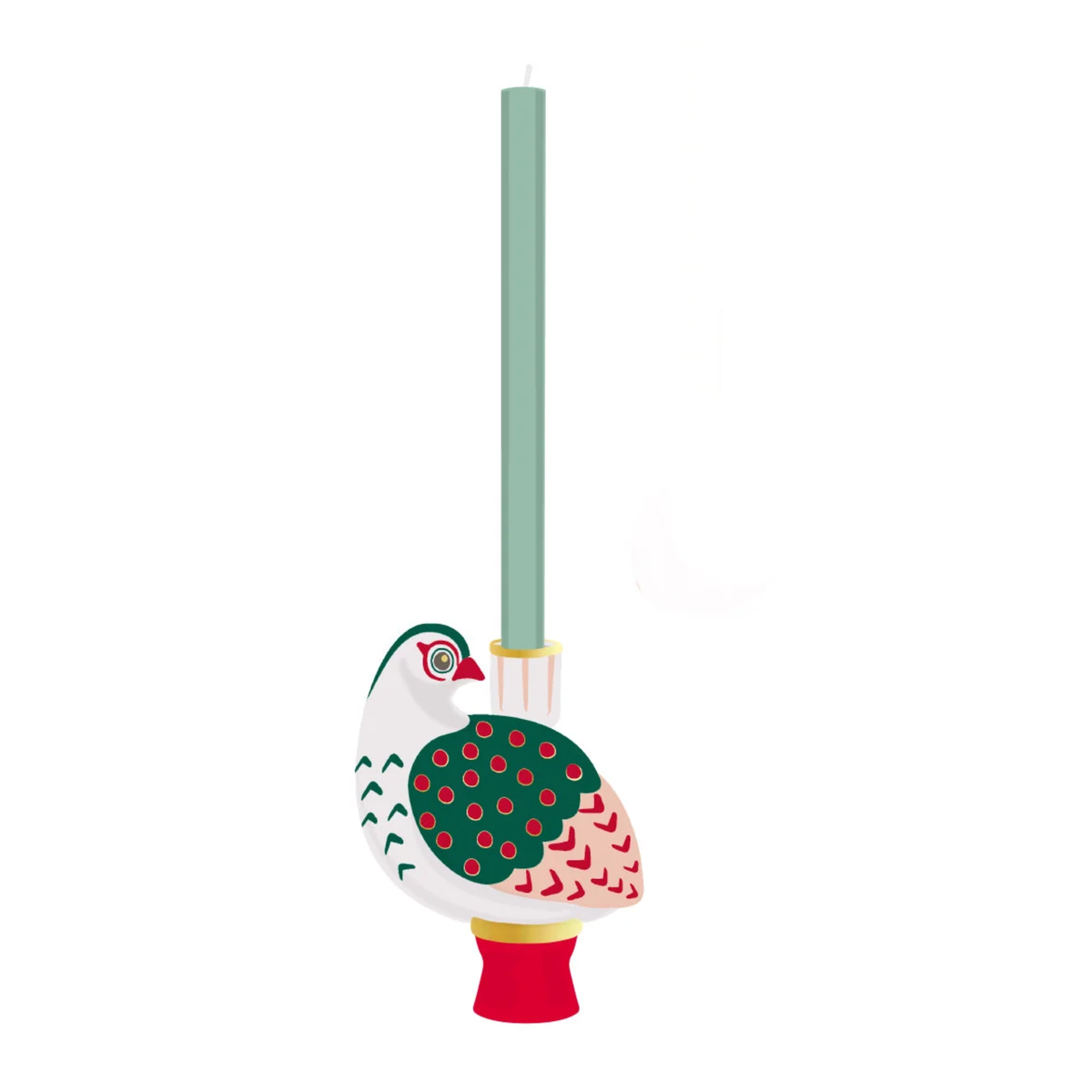 Hand-Painted Bird Ceramic Candle Holder