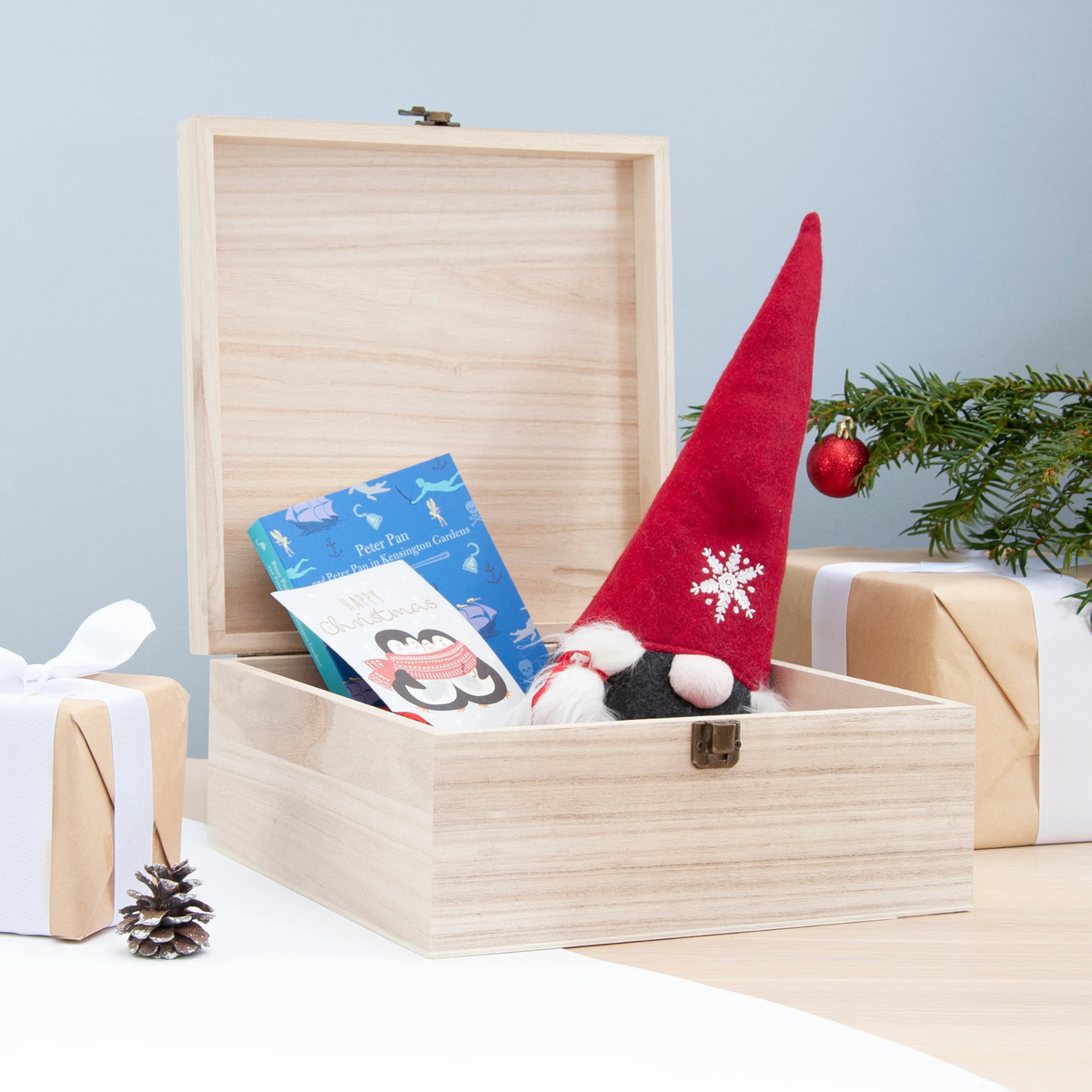Personalised Penguin Wreath Baby's First Christmas Eve Box