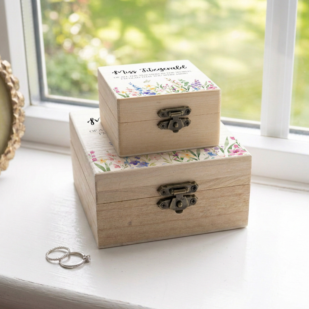 Personalised Teacher Gift Wooden Keepsake Box