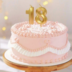 Gold Number Birthday Cake Candle