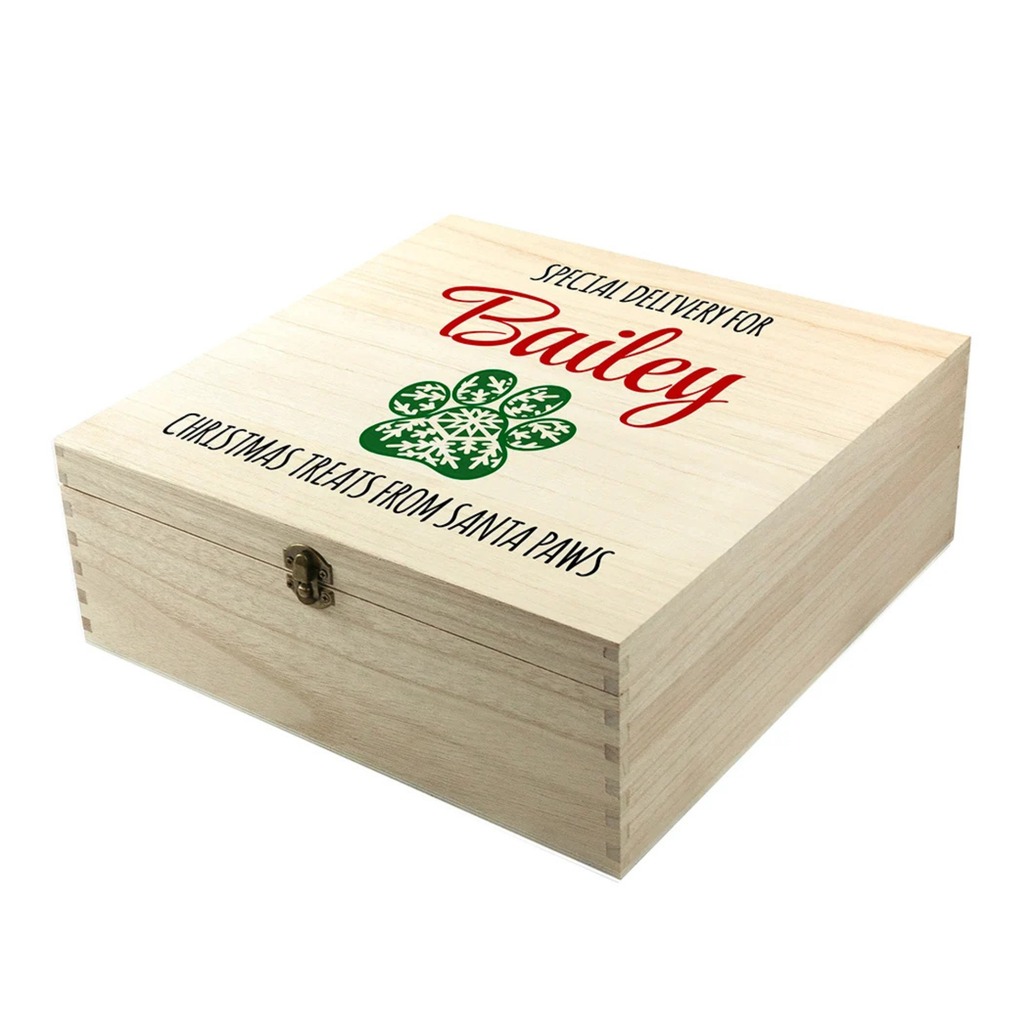 Personalised Pet Paw Christmas Treats Box