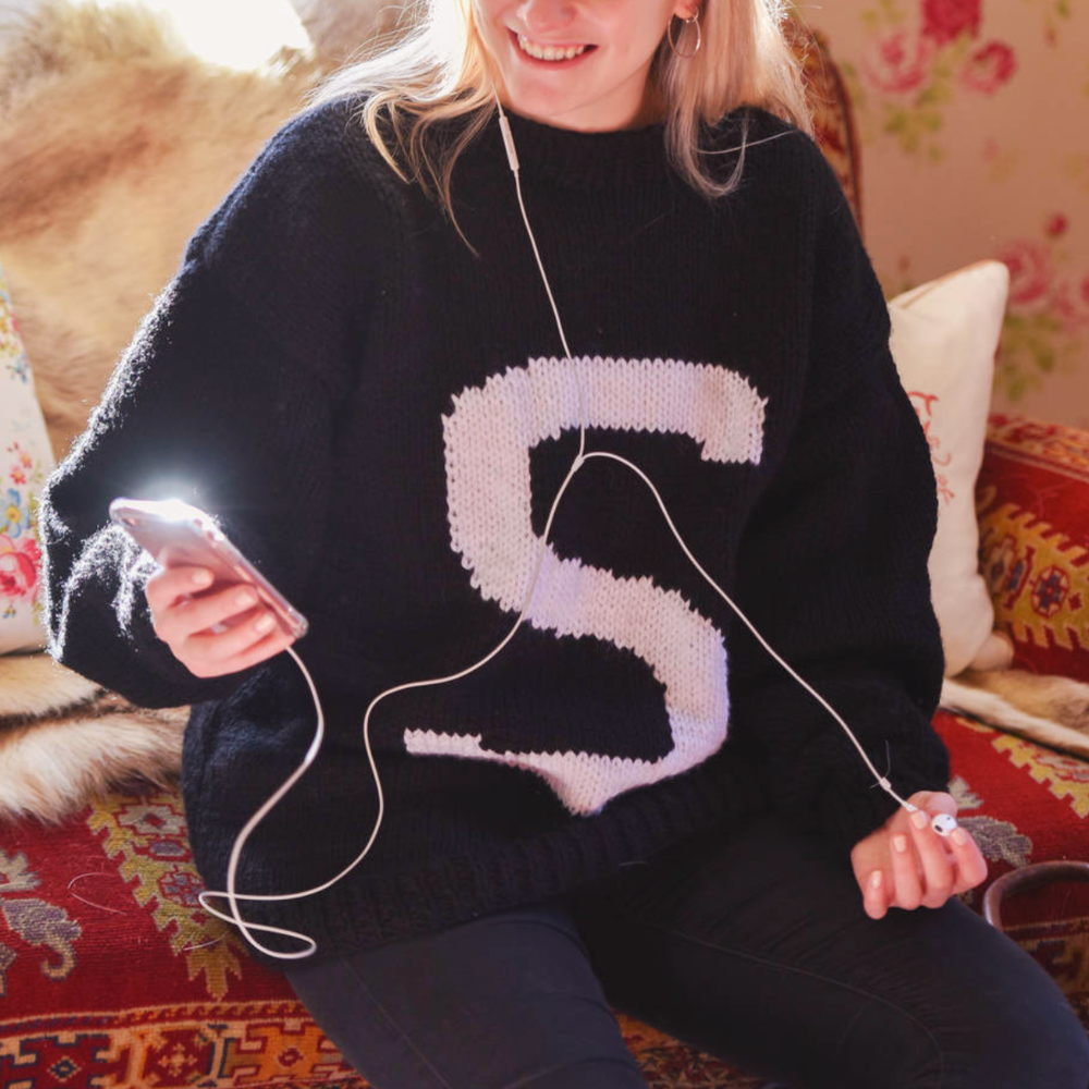 Personalised Hand Knitted Letter Sweater