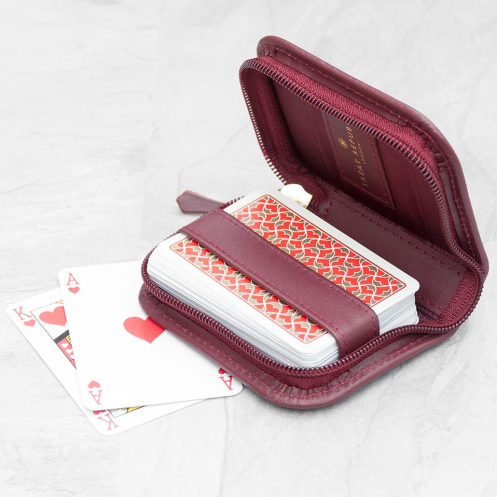 Personalised Leather Playing Card Case
