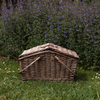Deluxe Wicker Blue Gingham Lining Four Person Picnic Basket