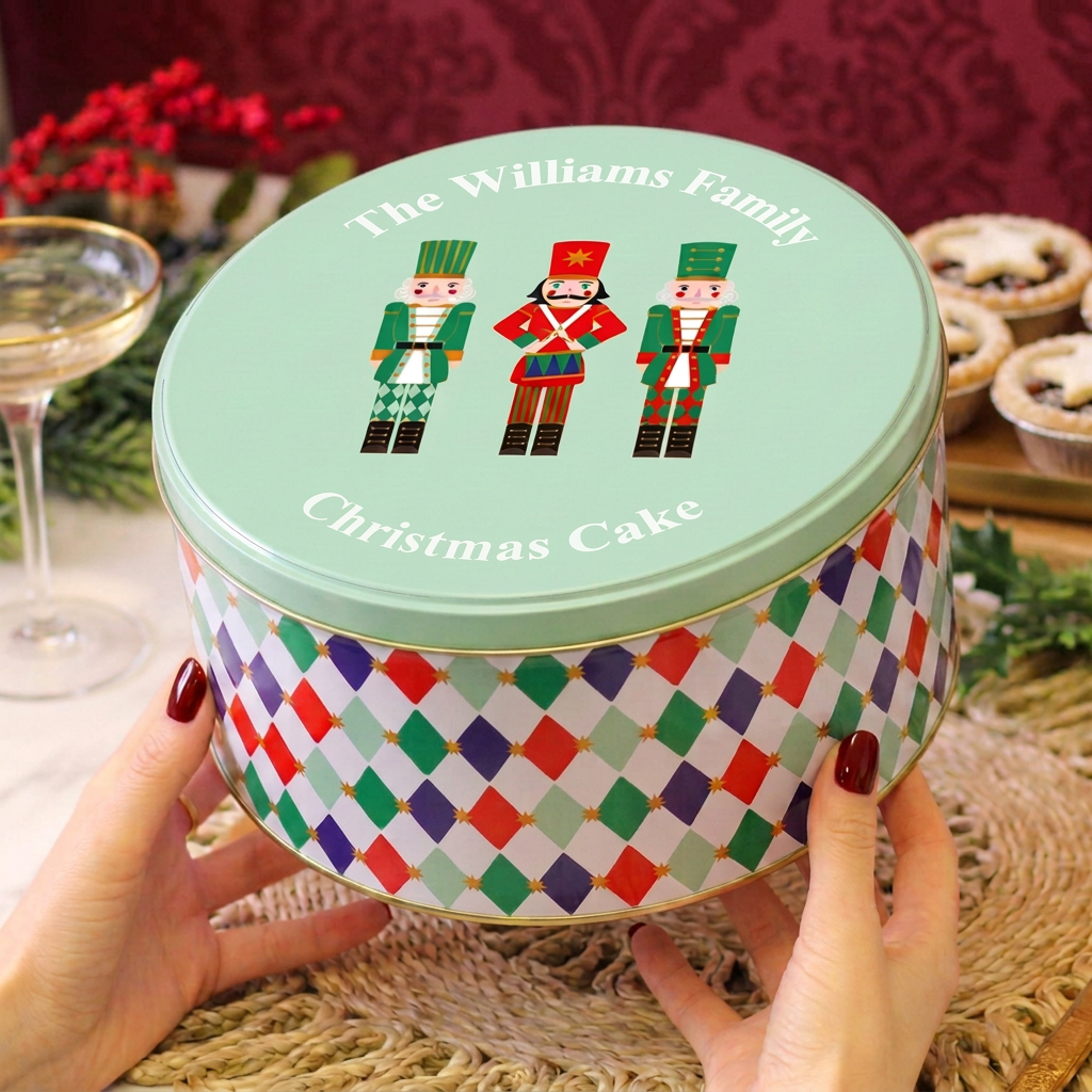 Personalised Nutcracker Harlequin Cake Tin