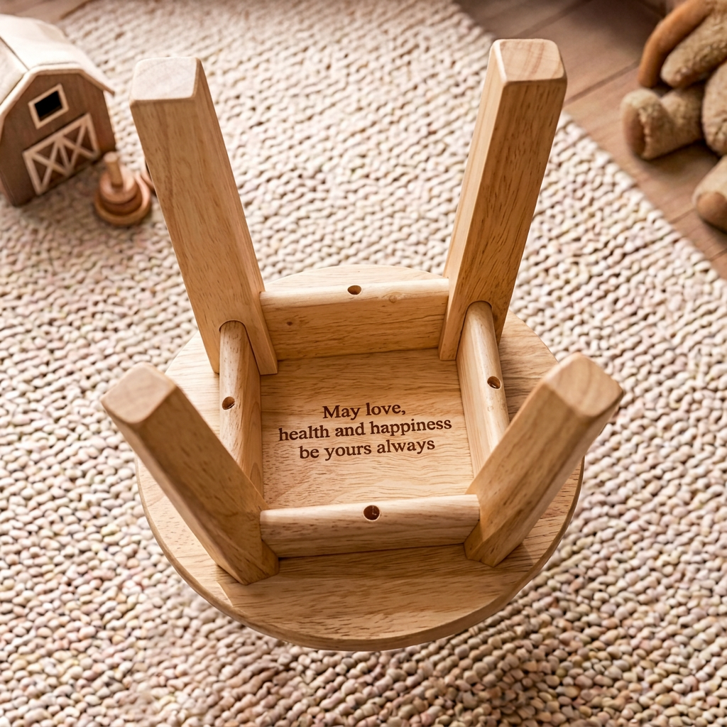 Personalised Wooden Name Train Stool for Kids