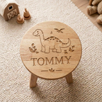 Personalised Wooden Dinosaur Stool for Kids