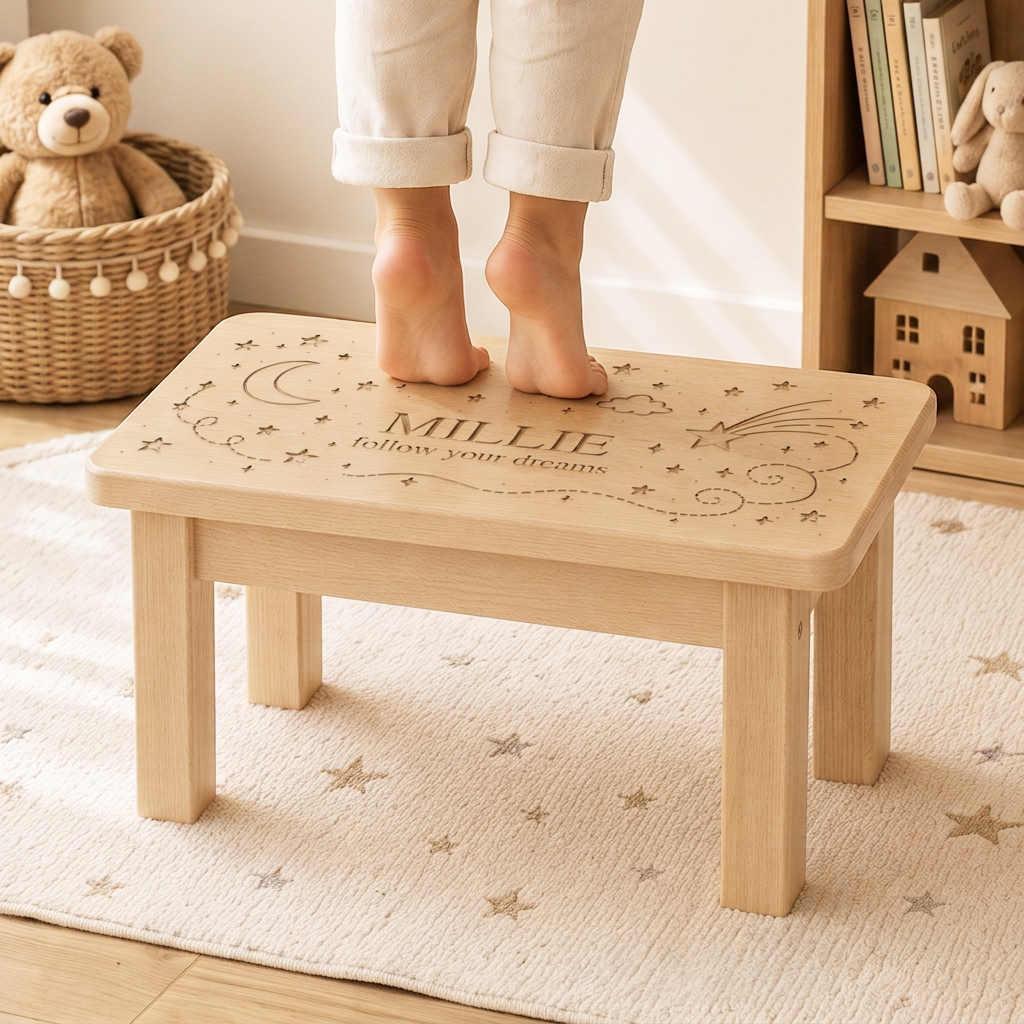 Personalised Wooden Stool for Kids