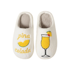 Personalised Pina Colada Cocktail Embroidered Slippers