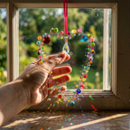 Hand Beaded Heart Hanging Decoration